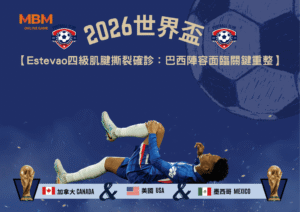 Estevao四級肌腱撕裂確診：2026世界盃巴西陣容面臨關鍵重整！