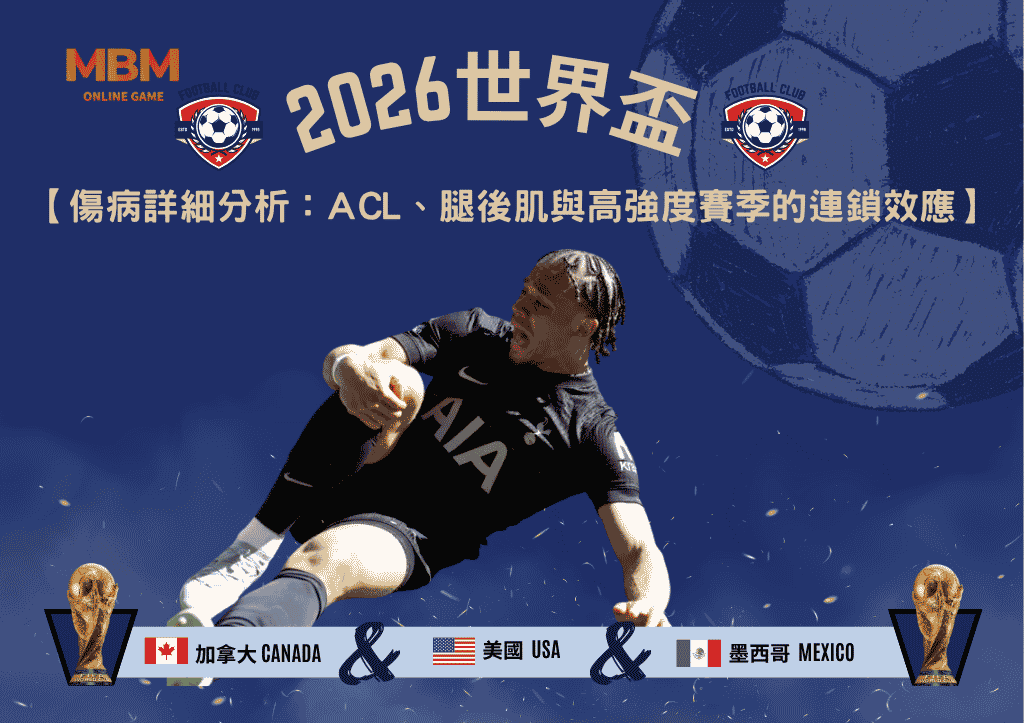 2026世界盃前傷病詳細分析：ACL、腿後肌與高強度賽季的連鎖效應